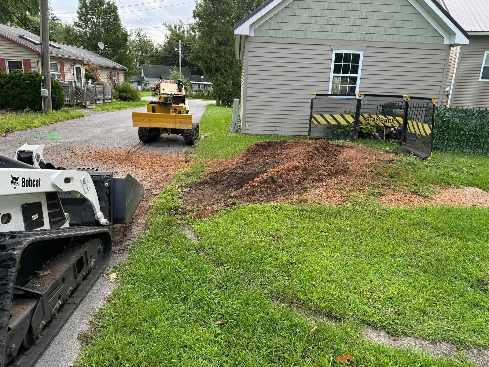 Stump grinding completed on a Utica, NY residential property