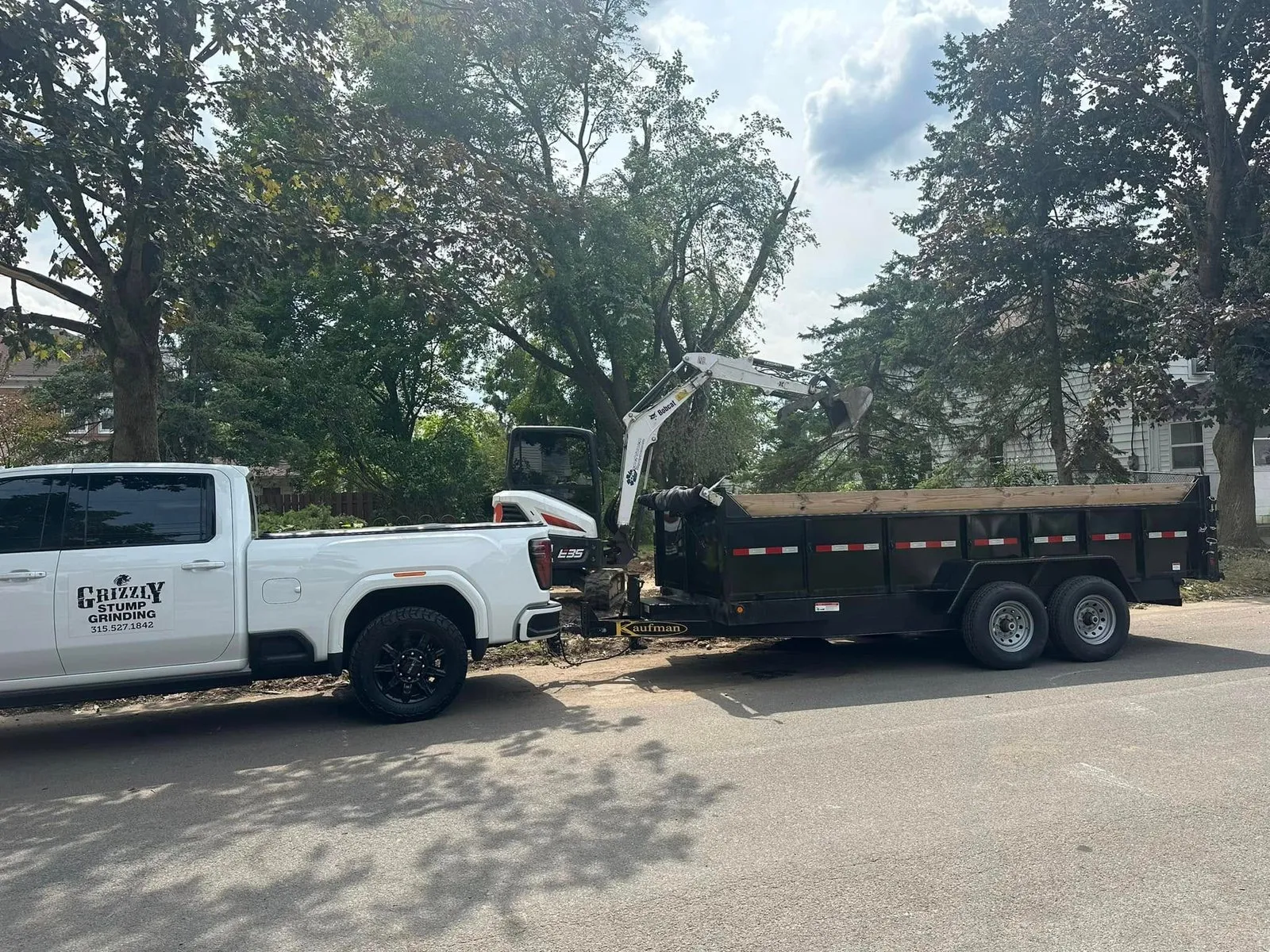 Commercial property stump grinding project